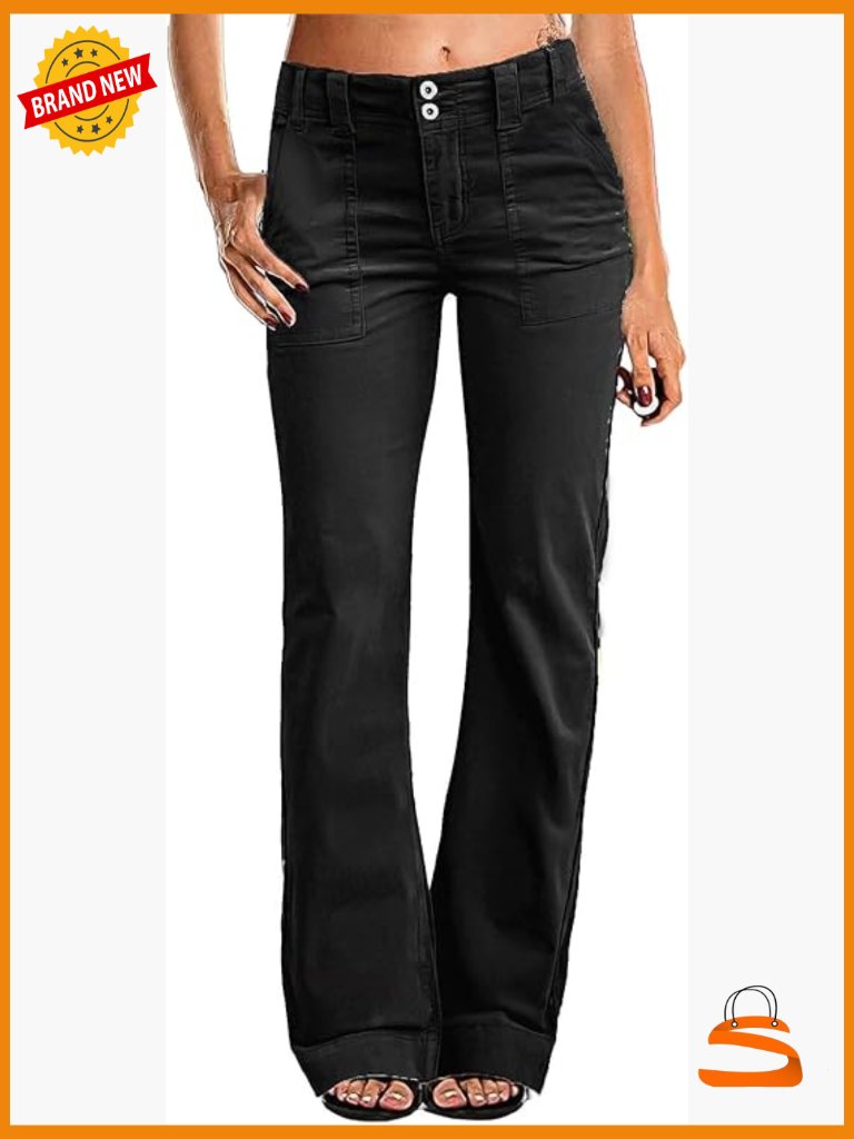 Women's Mid Rise Wide Leg Corduroy Trousers 31" Inseam